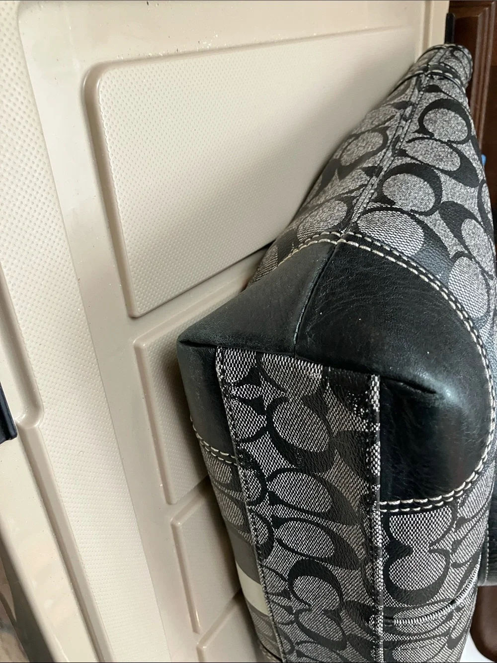 Coach Chelsea Heritage Logo Bag gray black